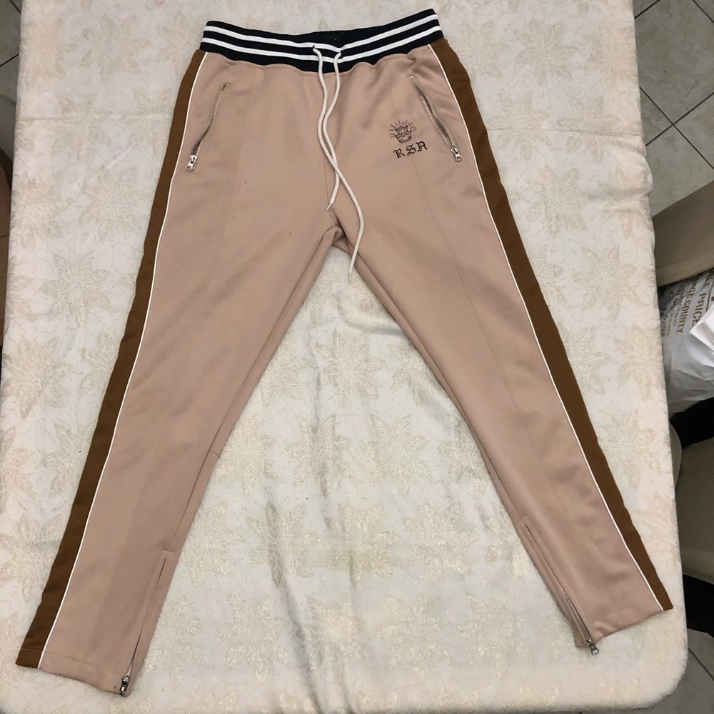 Tan track suit pants